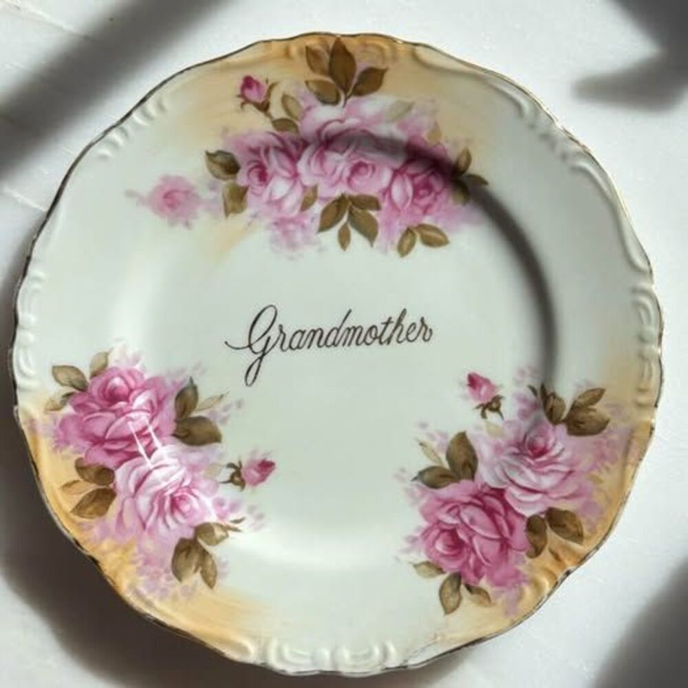 Norcrest Fine China 1950’s Grandmother Pink Roses Decorative Plate